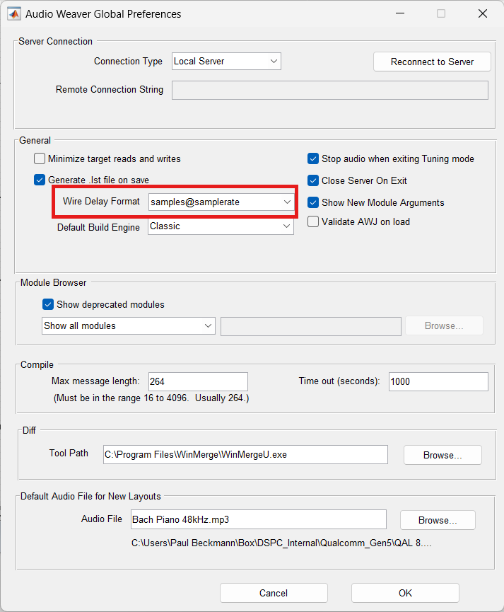 Latency units preferences