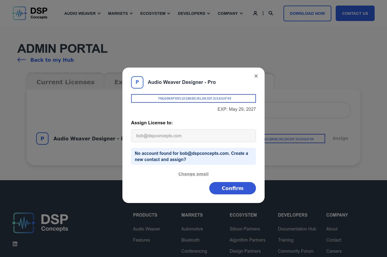 Screenshot of the "Confirm" dialog