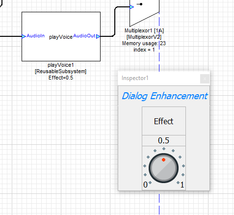Figure 2: PlayVoice Reusable Subsystem inspector window