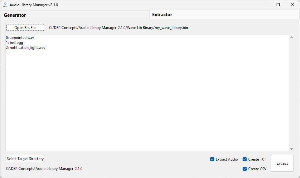 Extract selected files