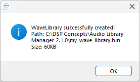 Audio Library Manager - Successfully Created